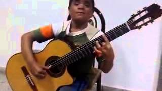 Titanic theme song on guitar by a 6 years old kid [upl. by Atinihs363]