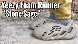 adidas Yeezy Foam Runner “Stone Sage” Review amp On Feet [upl. by Leohcin]