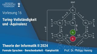 Theorie II  16  TuringVollständigkeit und  Äquivalenz [upl. by Favianus553]