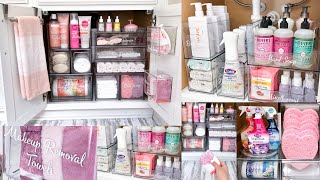 ULTIMATE BATHROOM ORGANIZATION  Satisfying Clean and Bathroom Restock Organizing on A Budget [upl. by Matheson943]