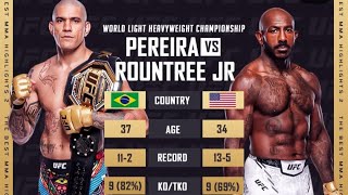 UFC 307 Alex Pereira vs Khalil Rountree jr Highlights [upl. by Nnylyak]