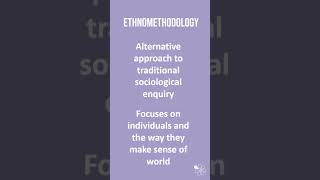 Ethnomethodology  60 Second Sociology Sociological Theory and Debates [upl. by Zelazny]