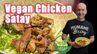 Vegan Chicken Satay  Easy Homemade Peanut Sauce [upl. by Loleta]