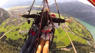 Hang Gliding The Swiss Alps In Interlaken Switzerland [upl. by Aleil]