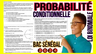 CORRECTION BAC 2024 💖Probabilité conditionnelle loi binomiale  règle 6895997💛 [upl. by Noj]