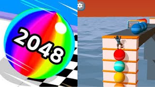 Ball Run 2048 vs Stack Rider  All Levels Androidios Gameplay Mobile P3 [upl. by Pompei917]