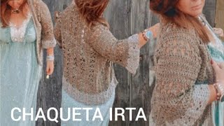 Como hacer una Chaqueta o rebeca Tejida a crochet de una sola pieza a crochet 🌿 Punto calado [upl. by Lillie380]