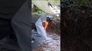 ☔ AMAZING IN HEAVY RAIN ⛈️  ASMR shorts​ rain​ heavyrain outdoors camping solocamping [upl. by Elleira622]