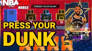 PRESS YOUR DUNK PACK OPENING For DAMIAN LILLARD  NBA 2K Mobile [upl. by Ekusoyr]