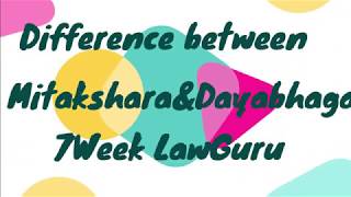 Difference between Mitakshara and Dayabhaga school of law  Hindu Law  Easy way  in Hindi [upl. by Nikos41]