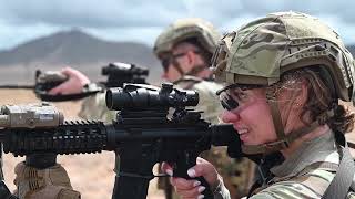 US Air Force Security Forces Gorgeous Female Blond Cop Conduct Live Fire Exercise of M4A1 Carbines [upl. by Pen]