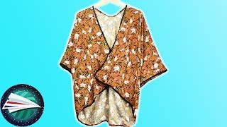 Kleding NAAIEN  Kimono naaien in 5 minuten  Naaien zonder naaipatroon  Zomerkleding [upl. by Sidalg312]