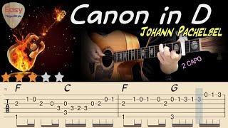 🔴Canon in D Johann Pachelbel🔴Acoustic Fingerstyle Guitar Tutorial Tabsamp Chords Easy Fingerstyle [upl. by Thomson]