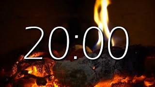 Fireplace  20 Minute Timer With Music [upl. by Converse]