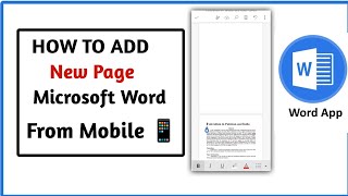 How to add page in Microsoft word in mobile 📱 how to use Ms Word in mobile  Microsoft word [upl. by Wolfort358]