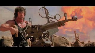 Rambo 3 1988  Rambo Destroy The Soviet Helicopter Scene [upl. by Aiuqcaj]