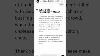 What Does quotCacophonyquot Mean [upl. by Oiraved]