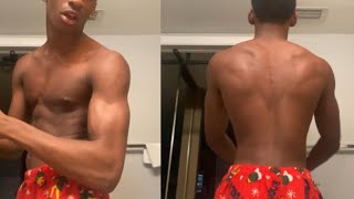 SKINNY BLACK BOY HITS FULL BODY WORKOUT AT HOME  BULKING DAY 9 [upl. by Niklaus625]