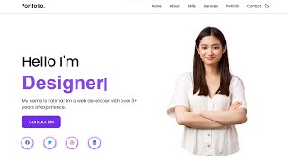 Responsive Personal Portfolio Website Using HTML CSS amp JavaScript [upl. by Acirem]