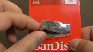 USB Flash Drive Cruzer Blade SanDisk 16 GB test [upl. by Nnyleuqcaj]