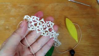 Tatting Lace 梭編蕾絲  珠手鍊Bracelet01 [upl. by Ezequiel]