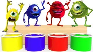 Learn Colors with Monsters INC  Mike Wazowski Monsters INC Painting colors [upl. by Kleper]