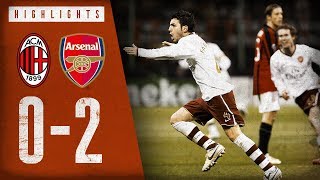 Fabregas from 30 yards  AC Milan 02 Arsenal  March 4 2008  Arsenal Classics [upl. by Karlik378]