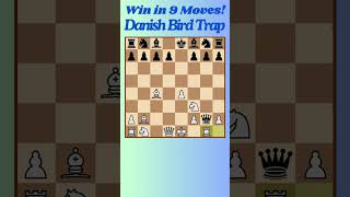 Chess in 1 Minute Danish Bird Trap chess chesstraps [upl. by Wojak]