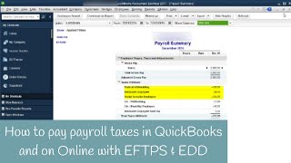 How to pay Payroll Taxes through QuickBooks [upl. by Flanagan300]