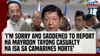 Pres Marcos kinumpirma na may isang casualty sa Camarines Norte dahil sa Bagyong Pepito [upl. by Nitsirhc]