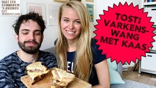 Tosti met varkenswang en kaas met eengarde  GEWOON WAT EEN STUDENTJE EET [upl. by Martine]