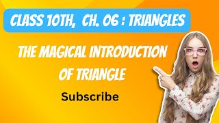 Class 10th Ch 6 Triangle The Magical Introduction [upl. by Ilrahc937]