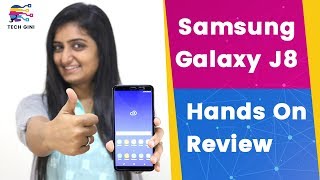 Samsung Galaxy J8 Unboxing Hands On Review in Hindi  Galaxy J8 Camera Performance Specs amp Features [upl. by Jennine]