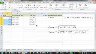 Excel  GEOMITTEL  geometrisches Mittel [upl. by Eunice942]