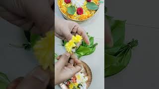 Day1220 Thamalapaku తో Toranam idea🍃🌼diyshortsbetelleafdecorationyoutubeshortsviralvideo [upl. by Immas]