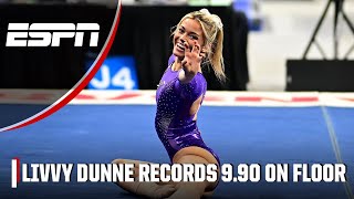 Olivia Dunne ties career high on floor for LSU at Arkansas Regional  ESPN College Gymnastics [upl. by Korman761]