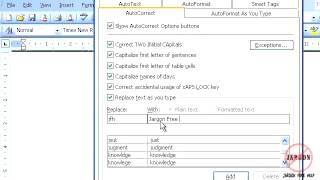 Word 2003 AutoCorrect Options works for all versions [upl. by Aicelef794]