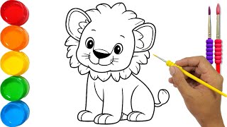 How to Draw a Lion for Beginners and Toddlers [upl. by Ahsemac378]