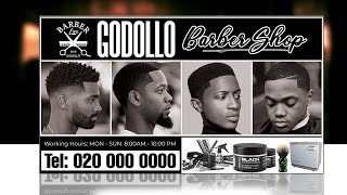 Barber Shop Banner Design  Photoshop Tutorial for Beginners [upl. by Ellennahc]