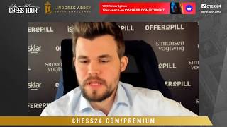 Magnus Carlsen on beating Hikaru Nakamura 30  Lindores Abbey Rapid Challenge Semis Day 1 [upl. by Naujaj]