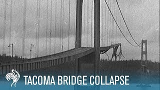 Tacoma Bridge Collapse The Wobbliest Bridge in the World 1940  British Pathé [upl. by Tegan]