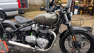 Triumph Bobber dealer detail [upl. by Ylekalb]