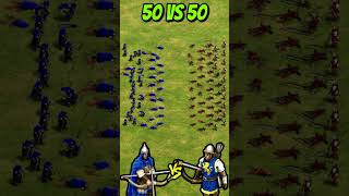 50 Elite Composite Bowmen vs 50 Elite Longbowmen AoE2 Shorts ageofempires gaming [upl. by Grissel]