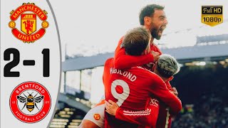 Man united vs Brentford 21 Extended Highlights  Garnacho Hojlund Goals [upl. by Itsirc]