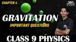 GRAVITATION  CHAPTER 4  CLASS 9  PHYSICS  WINGS ACADEMY  SURE QUESTIONS [upl. by Yttisahc]