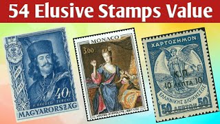 Elusive Stamps Worth Money  World Philately  54 Old Postage Stamps Value [upl. by Arrat498]