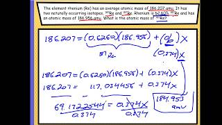 Avg Atomic Mass Problem [upl. by Nnorahs]