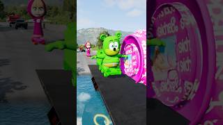 Skibidi Toilets amp Funny Cars VS Bollard Barbie amp Big Pit in BeamNGDrive shorts [upl. by Cressi915]