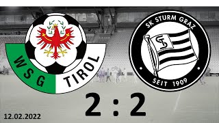 WSG Tirol 22 SK Puntigamer Sturm Graz 1202 2022 [upl. by Amisoc]