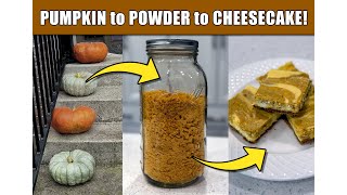 From Garden to Cheesecake Roasting FreezeDrying Powdering amp Baking My Homegrown Pumpkins [upl. by Anaillil]